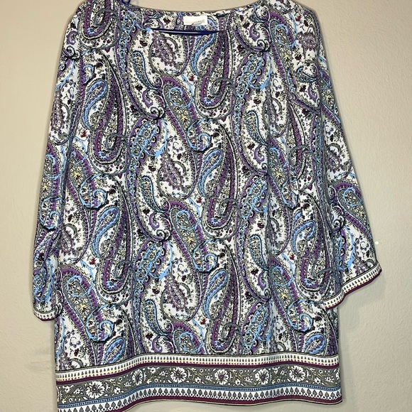 J Jill Adara Violet Paisley Wrapped-Back TUNIC (Size L) - Picture 2 of 9